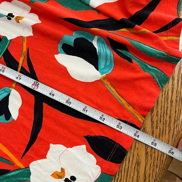 Sigrid Olsen Orange Floral V-Neck Maxi Dress with White & Teal Blooms - Picture 6 of 6